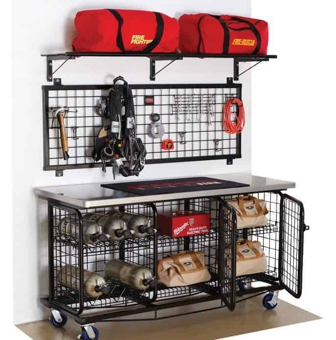 Fire & EMS - Workstations - Wall Mount Tool Grid - GearGrid